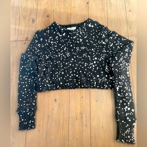 RARE Fendi black white dot crop mohair sweater